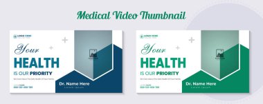 Sağlık kartviziti, sağlık hizmeti kartı şablonu ve sağlık hizmetleri için tıbbi sosyal medya paylaşımı.