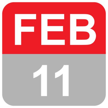 February 11 - day icon - calendar flat clipart