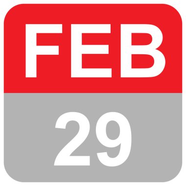 February 29 - day icon - calendar flat clipart