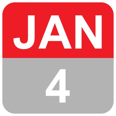 4 Jan Vektör illüstrasyonu