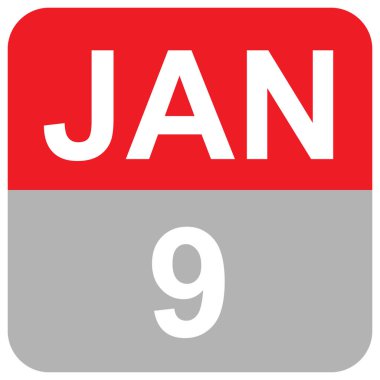 Jan 9 - calendar sign. vector illustration - Month of Jan clipart