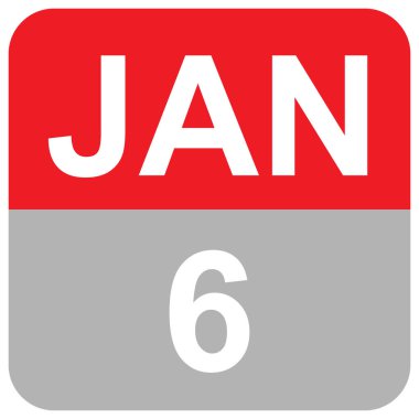 Jan 6 - calendar sign. vector illustration - Month of Jan clipart