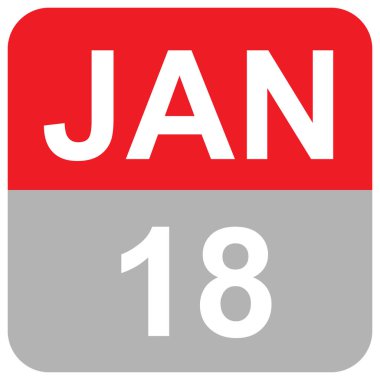 Jan 18 - calendar sign. vector illustration - Month of Jan clipart