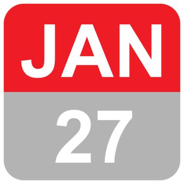 Jan 27 - calendar sign. vector illustration - Month of Jan clipart