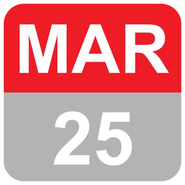 Mar 25 - MONTHS DAILY DATE Vector Illustration clipart