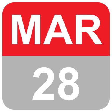 Mar 28 - MONTHS DAILY DATE Vector Illustration clipart