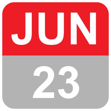 June 23 - MONTHS DAILY DATE Vector Illustration clipart