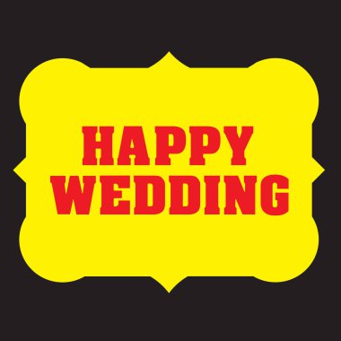 Renkli Mutlu Düğün vektör sanatı