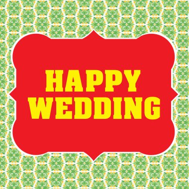 Renkli Mutlu Düğün vektör sanatı