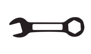 Siyah-beyaz İngiliz anahtarı çizimi