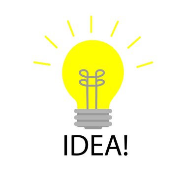 Fikir sembolü vektör illüstrasyon grafik tasarımlı ampul