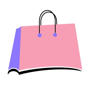 Alışveriş poşeti vektör simgesi tasarımı