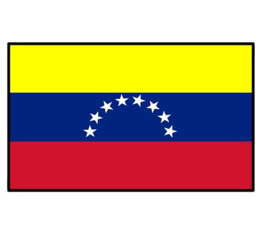 Venezuela bayrak simgesi düz tasarım. Bağımsızlık günü ya da ulusal gün tatil kavramı.