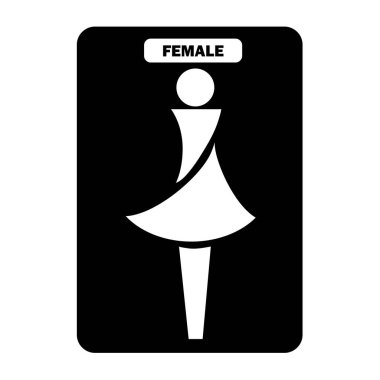 Kadın vektör sanatının siyah beyaz işareti