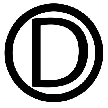 D harfi ikonik vektör - D işareti