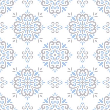 Zarif, pürüzsüz desenli, yumuşak gri ve mavi renklerde süslü çiçek unsurları. Duvar kağıdı, ambalaj kağıdı, yüzey tasarımı ve dijital arkaplan için mükemmel..