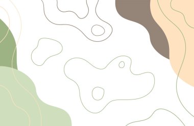 Estetik arka plan. Soyut Minimalist Özgeçmiş. Pastel Renkleri ile Organik Şekiller ve Çizgi Arkaplanı