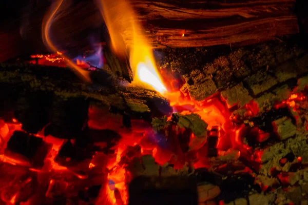 Огонь Пламя Деревянной Стене Доме — стоковое фото