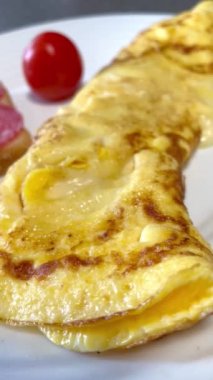 Omlet, yumurta, sade, yemek, sandviç, domates, tabak, ev, mutfak, yemek, kullanışlı, hızlı