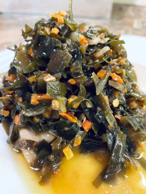 Deniz ürünleri, yosun, yemek, mutfak, tabak, sağlık, lezzetli, kullanışlı, vitaminler