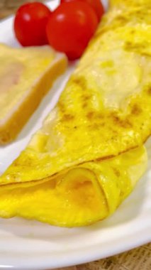 Omlet, yumurta, tabak, yemek, yemek, mutfak, öğle yemeği, kahvaltı, domates. 