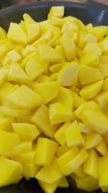 Patates, kızartma, yemek, mutfak, gaz, ateş, ocak, tava, yağ, yağ, lezzetli