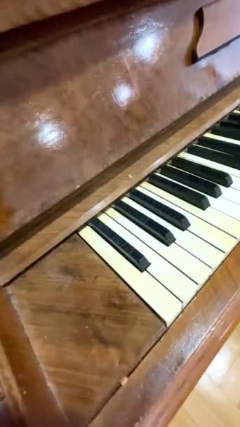 Stijlvol Design Interieur Piano Muziek Piano Kamer Duur Rijkdom Houten — Stockvideo