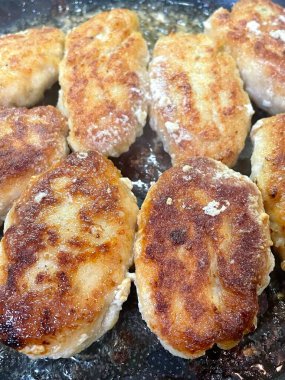 Pirzola, et, tavuk, kızartma, tava, mutfak, yemek, yemek, kalori, soba, gaz, ateş.