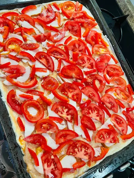 Fırın, pasta, pizza, un, hamur, kalori, yemek, ürün, yemek, lezzetli, iştah açıcı, peynir, domates, biber, evde, mutfak, masa, fırın, fırın