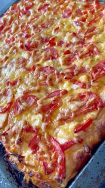Fırın, pasta, pizza, un, hamur, kalori, yemek, ürün, yemek, lezzetli, iştah açıcı, peynir, domates, biber, evde, mutfak, masa, fırın, fırın