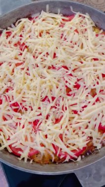 Pişirme, pişirme, mutfak, sebze, kabak, domates, tava, soğan, peynir, kullanışlı, lezzetli, yemek, yemek, evde