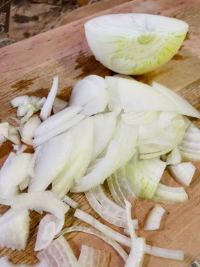 Soğan, et, tahta, mutfak, aşçı, yemek, sebze