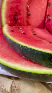 Karpuz, tatlı, sulu, kırmızı, yeşil, lezzetli, yemek, yemek, masa, mutfak, yaz, dut, meyve, vitamin