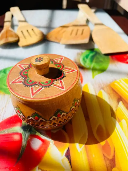 Ahşap, aşçı, çatal bıçak, kaşık, spatula, tuz, tuzluk, mutfak, Ukrayna, Ukrayna