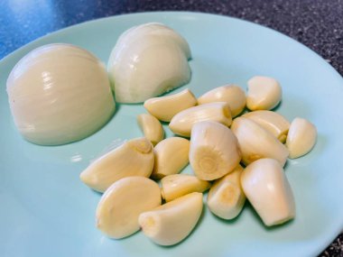 Soğan, sarımsak, sebze, sofra, tabak, mutfak, yemek, organik, vegan, yemek