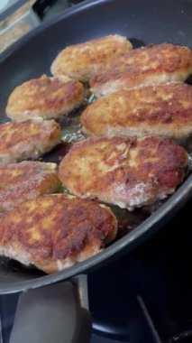 Pirzola, kızartma, et, tavuk, tava, yemek, yağ, protein, yemek, soba.