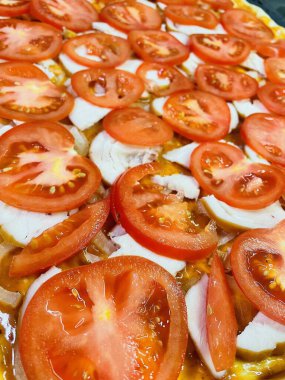 Domates, domates, kırmızı, dilimlenmiş, kesilmiş, aşçı, mutfak, masa, lezzetli, sebze, vitamin, kırmızı, iştah açıcı, lezzetli, yemek,.