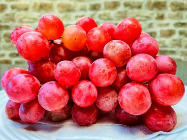 Üzüm, pembe, tabak, yemek, meyve, tatlı, mutfak, organik, lezzetli, vitamin