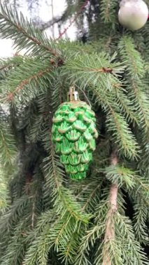 Noel ağacı süslemeleri, Noel ağacı, Noel ağacı, doğa, sokak, yürüyüş, Noel, şenlik, ruh hali, güzel, yeşil, parlak, hayat, mutluluk, sevinç, aşk, hayat, şampanya, rüzgar