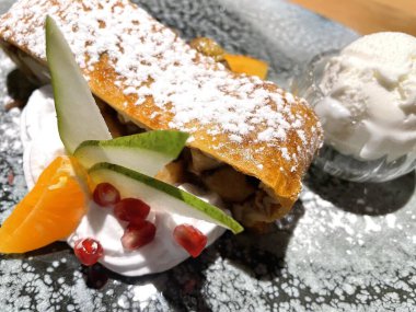 Elmalı turta, tatlı, puding, jöle, jelatin, cheesecake, portakal, hamur işleri, meyve, krema, dondurma, masa, tatlı, şeker, tabak, yemek, aşk, aşk