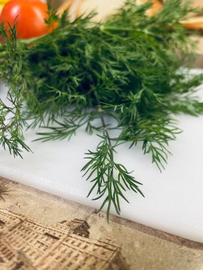 Dill, greens, green, board, food, table, kitchen, domates, salatalık, ekmek, tost, sandviç, yemek, lezzetli, aşk hayatı