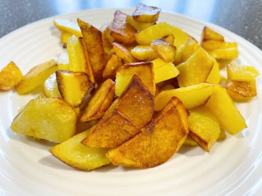 Kızarmış patates, tabak, kızartma tavası, yağ, kızartma, tuz, kalori, yağ, aşçı, mutfak, yemek,.