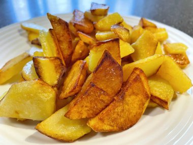 Kızarmış patates, tabak, kızartma tavası, yağ, kızartma, tuz, kalori, yağ, aşçı, mutfak, yemek,.