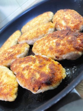 Pirzola, et, kızartma, yemek, tava, yemek, mutfak, yağ