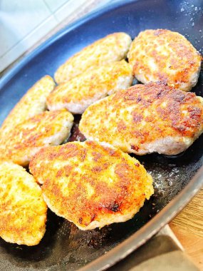 Pirzola, et, kızartma, yemek, tava, yemek, mutfak, yağ