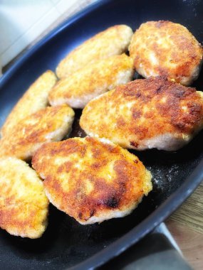 Pirzola, et, kızartma, yemek, tava, yemek, mutfak, yağ