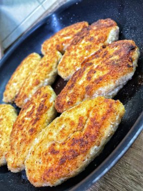 Pirzola, et, kızartma, yemek, tava, yemek, mutfak, yağ