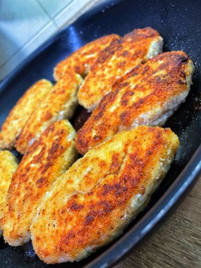 Pirzola, et, kızartma, yemek, tava, yemek, mutfak, yağ