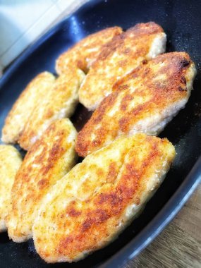 Pirzola, et, kızartma, yemek, tava, yemek, mutfak, yağ