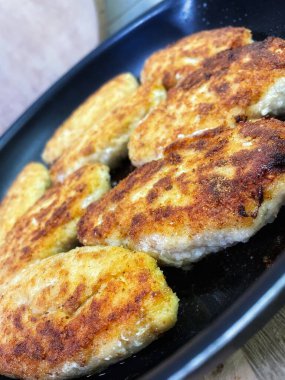 Pirzola, et, kızartma, yemek, tava, yemek, mutfak, yağ